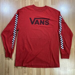 VANS Long Sleeved Graphic Tee Shirt (Men’s size M) • Checkerboard • EUC